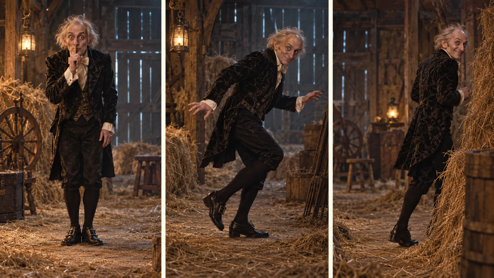 A 10-Second Rumpelstiltskin AI Storyboard: Setup, Tiptoe, Payoff